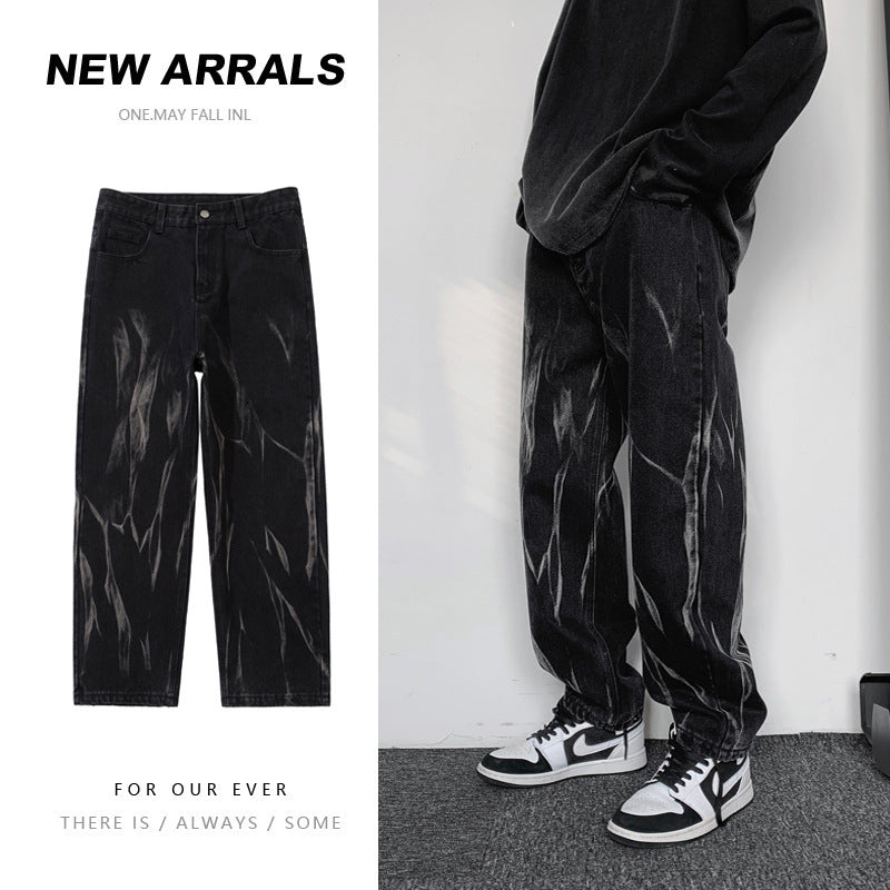 Hip-hop Tie-dye Baggy Jeans for Men