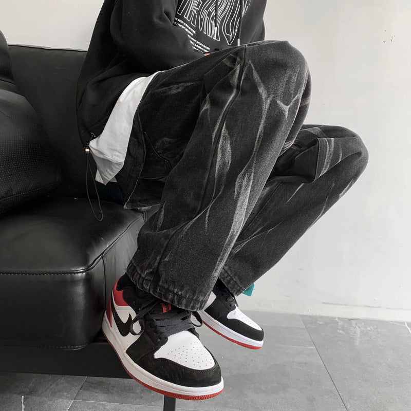 Hip-hop Tie-dye Baggy Jeans for Men